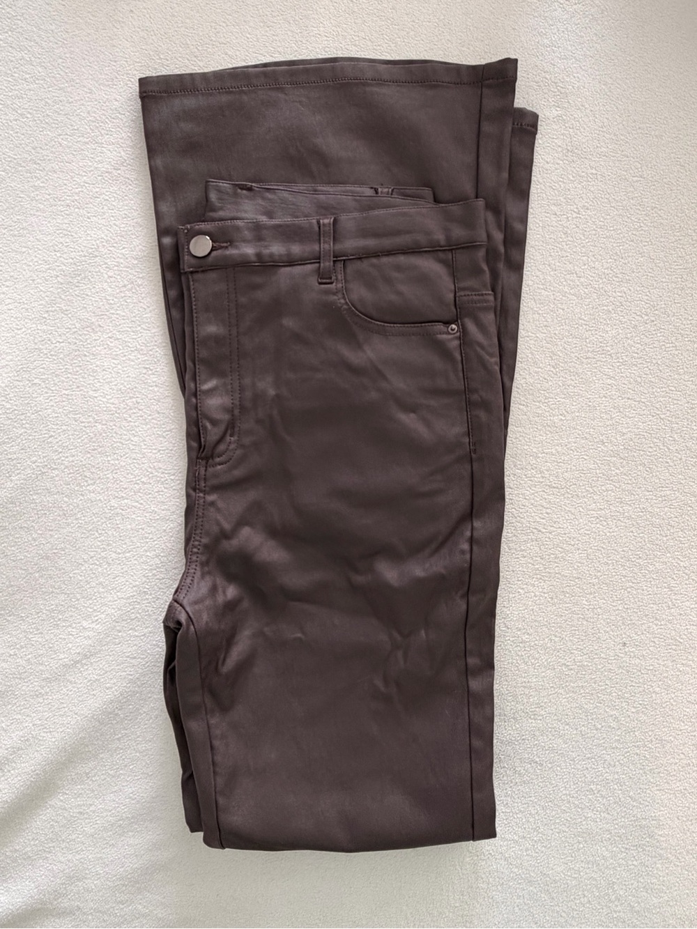 Sadie & Sage Faux-Leather Chocolate Brown Bootcut Pants